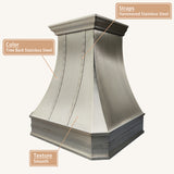 USA Artisan Tree Bark Stainless Steel Vent Hood URHS-206