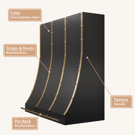 USA Luxury Grey Stainless Steel Range Hood URHS-08