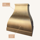 USA Classic Brass Kitchen Range Hood with Smooth Bell Design URHB-25