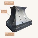 USA Artisan Custom Grey Stainless Steel Range Hood URHS-193