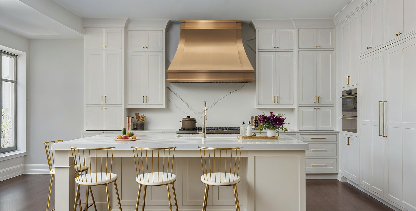 usa custom brass range hood